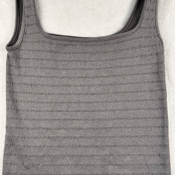 Intimately Free People Ribbed Tank Top Gray XS/S—Stretchy Seamless Square Neck - Picture 4 of 8
